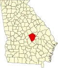 State map highlighting Laurens County