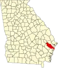 State map highlighting Liberty County