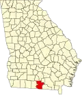 State map highlighting Lowndes County