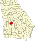 State map highlighting Macon County