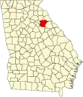 State map highlighting Oglethorpe County