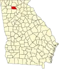 State map highlighting Pickens County