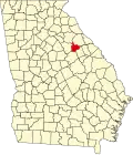 State map highlighting Taliaferro County