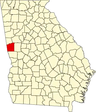 Map of Georgia highlighting Troup County