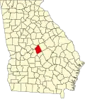 State map highlighting Twiggs County