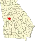 State map highlighting Upson County