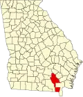 State map highlighting Ware County