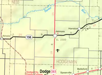 KDOT map of Hodgeman County (legend)
