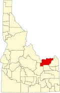 Map of Idaho highlighting Clark County