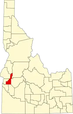 State map highlighting Gem County
