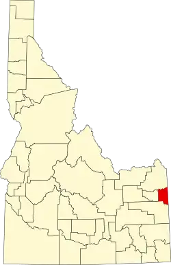 State map highlighting Teton County