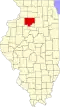 State map highlighting Bureau County