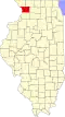 State map highlighting Carroll County