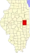State map highlighting Champaign County