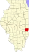 State map highlighting Clark County