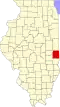 State map highlighting Edgar County