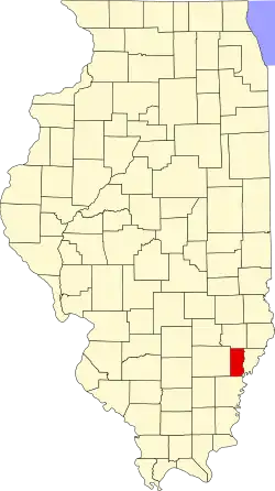 Map of Illinois highlighting Edwards County