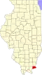 State map highlighting Hardin County