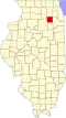 State map highlighting Kendall County