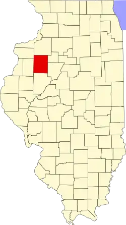 Map of Illinois highlighting Knox County