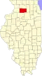 State map highlighting Lee County