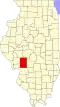 State map highlighting Macoupin County