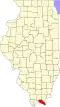State map highlighting Massac County