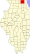 State map highlighting McHenry County