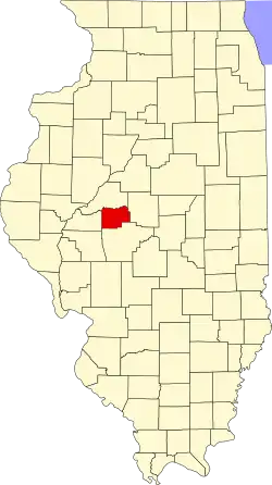 Map of Illinois highlighting Menard County