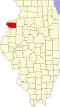 State map highlighting Mercer County
