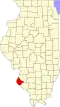 State map highlighting Monroe County