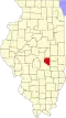 State map highlighting Moultrie County