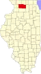 State map highlighting Ogle County