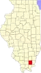 State map highlighting Saline County