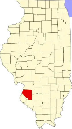 Map of Illinois highlighting St. Clair County