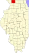 State map highlighting Stephenson County