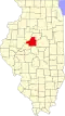 State map highlighting Tazewell County
