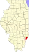 State map highlighting Wabash County