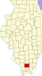 State map highlighting Williamson County