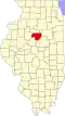 State map highlighting Woodford County