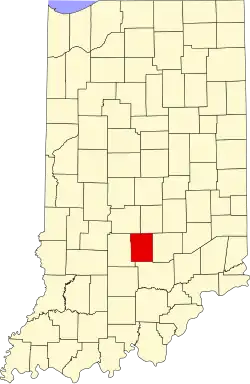 State map highlighting Brown County