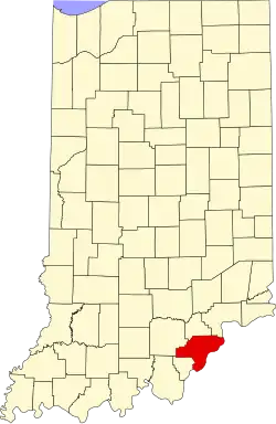 State map highlighting Clark County