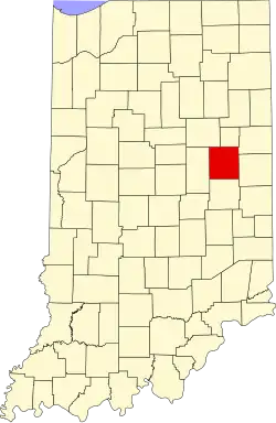 State map highlighting Delaware County