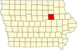 State map highlighting Black Hawk County