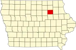 State map highlighting Bremer County