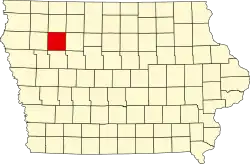State map highlighting Buena Vista County