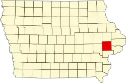 State map highlighting Cedar County