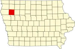 State map highlighting Cherokee County