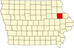 State map highlighting Delaware County
