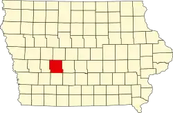 State map highlighting Guthrie County